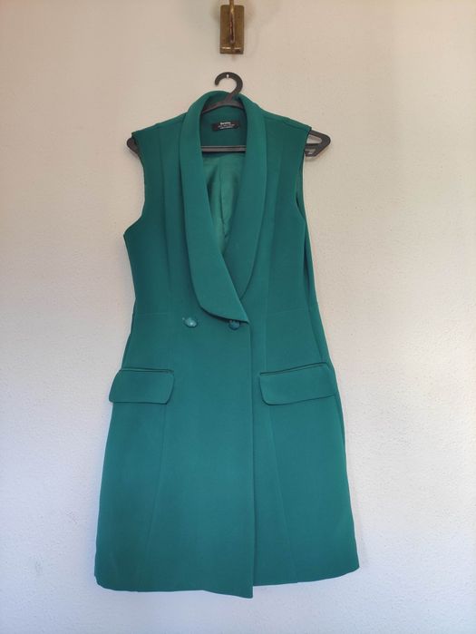 Vestido blazer azul esverdeado