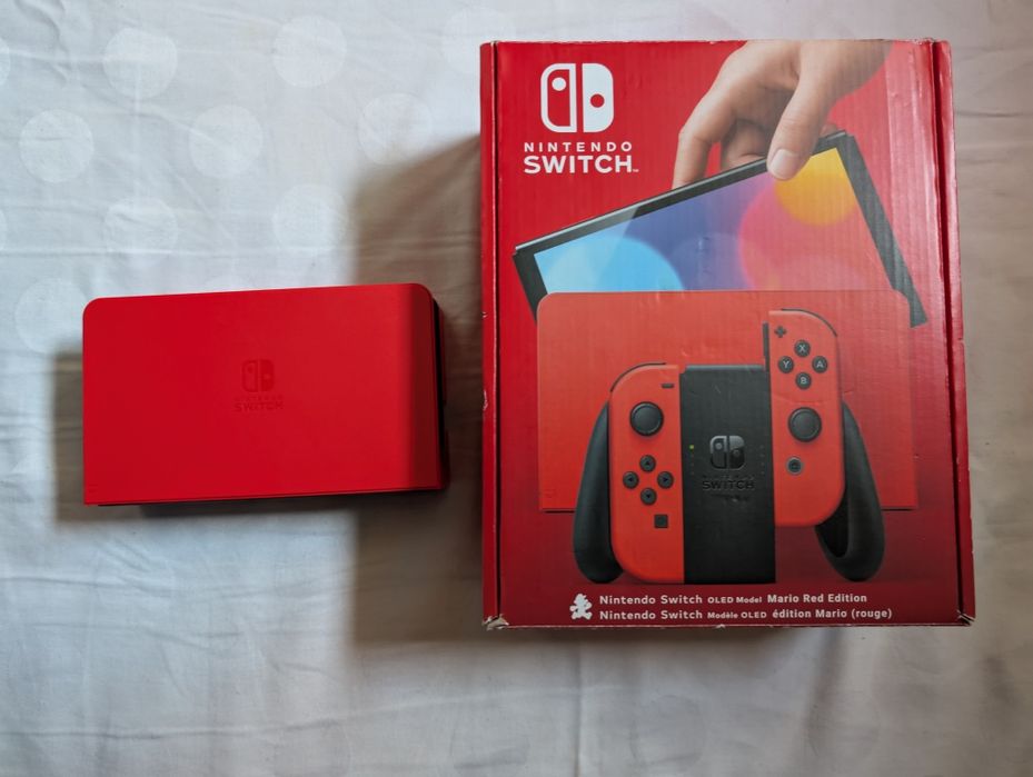 Przerobione Nintendo Switch OLED Mario Cfw picofly Zestaw
