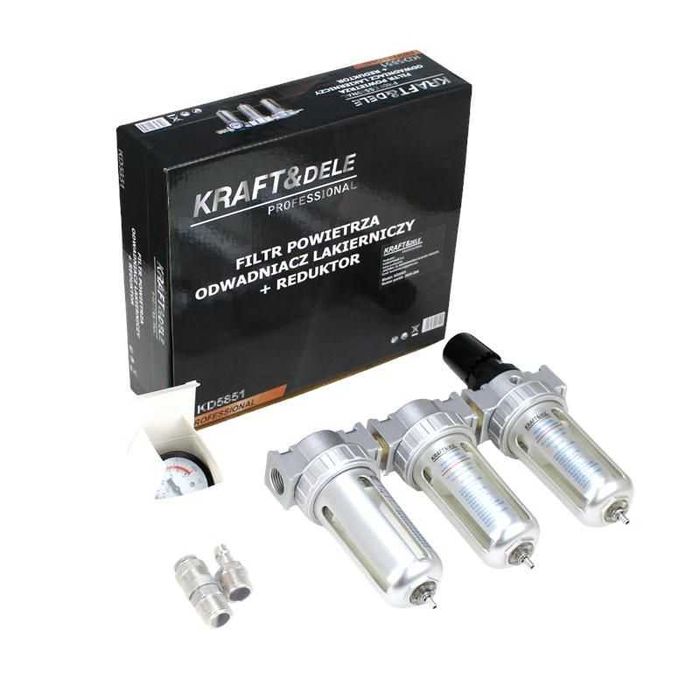 KRAFT&DELE Filtr Powietrza Odwadniacz + Reduktor Manometr 1/2 KD5851