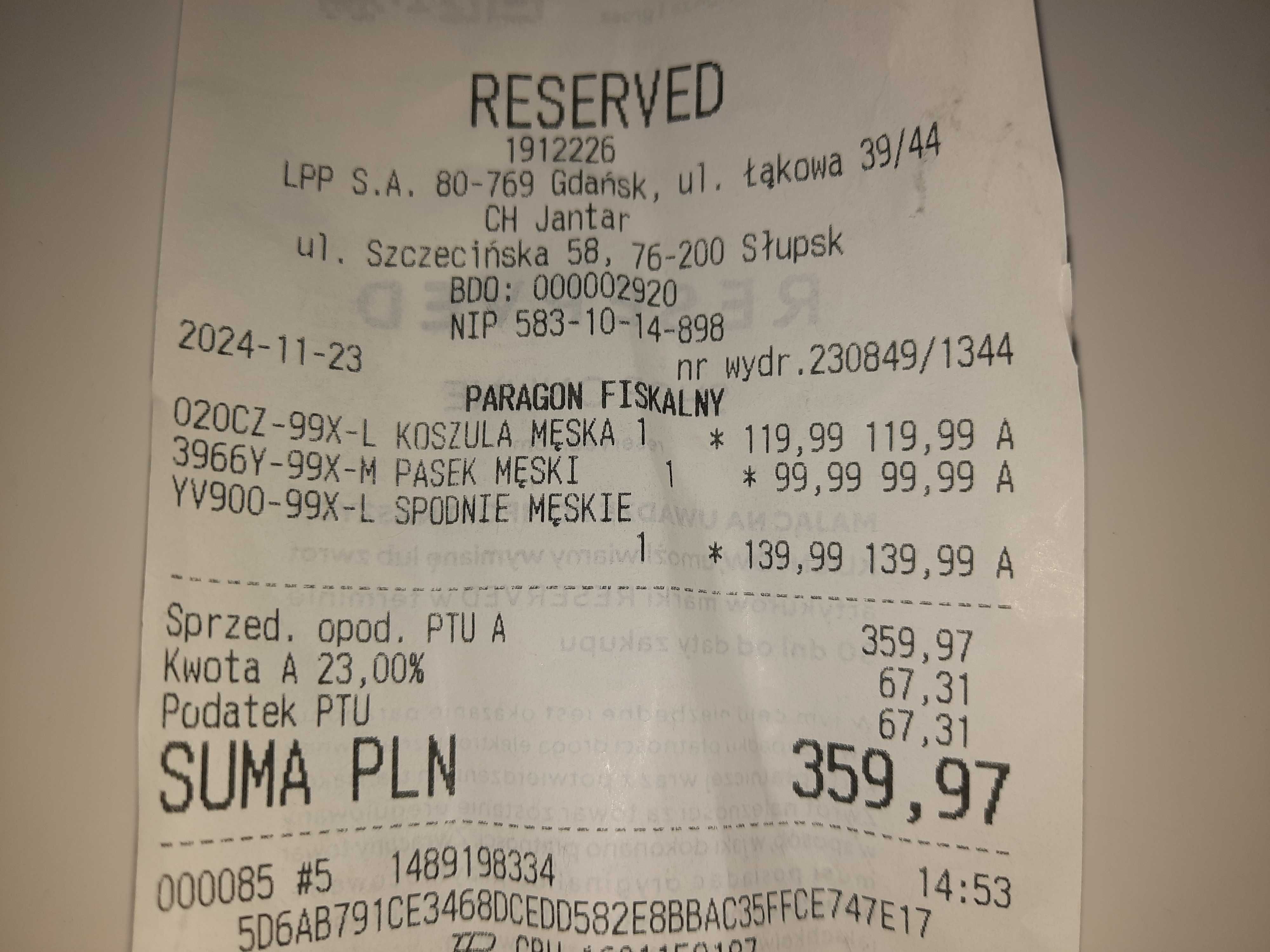 Pasek skórzany 107 cm NOWY Reserved