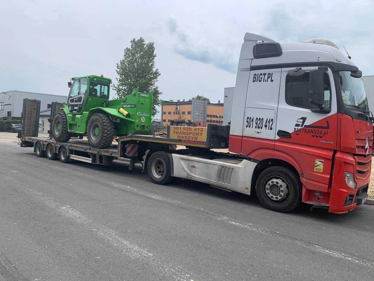 Transport maszyn, laweta niskopodwoziowa, przerzuty maszyn podczołgówa