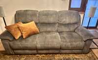 Sofa kanapa rozkładany podnóżek + pufy + dywan