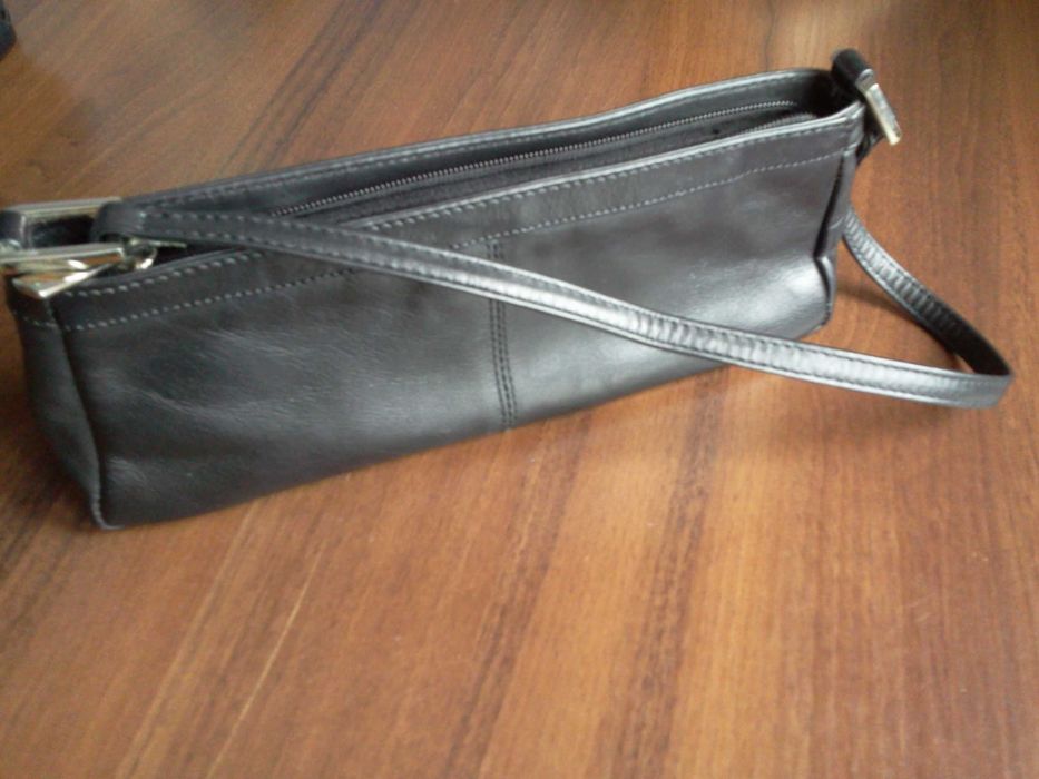 Сумка клатч чорна класика натуральна шкіра