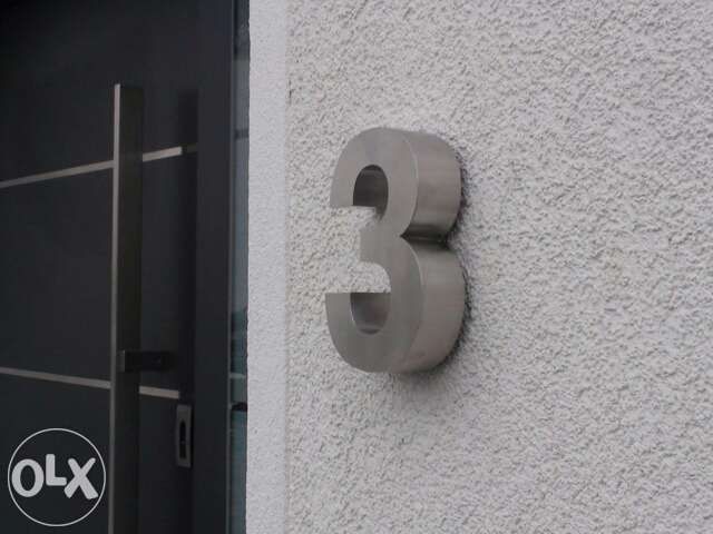Números residenciais de Inox - Nr. 3 em 3D para Portas ou Entradas