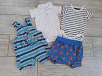 Zestaw na lato body, ogrodniczki, krótkie spodenki, szorty h&m superma