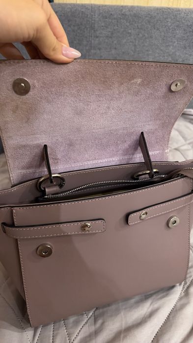 Продам шкіряну сумку Genuine Leather (лілова, нова)