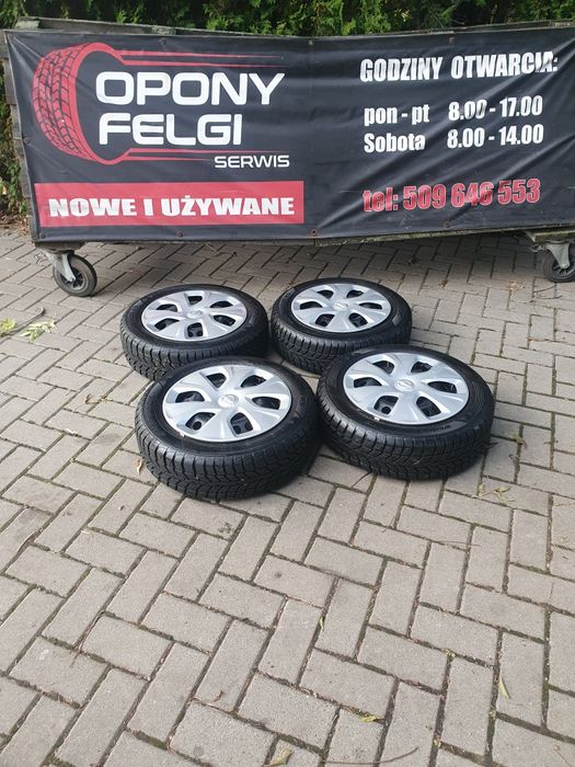 Koła zimowe 14 Opel Agila Karl 4x100 Tpms kołpaki opony felgi Opatów