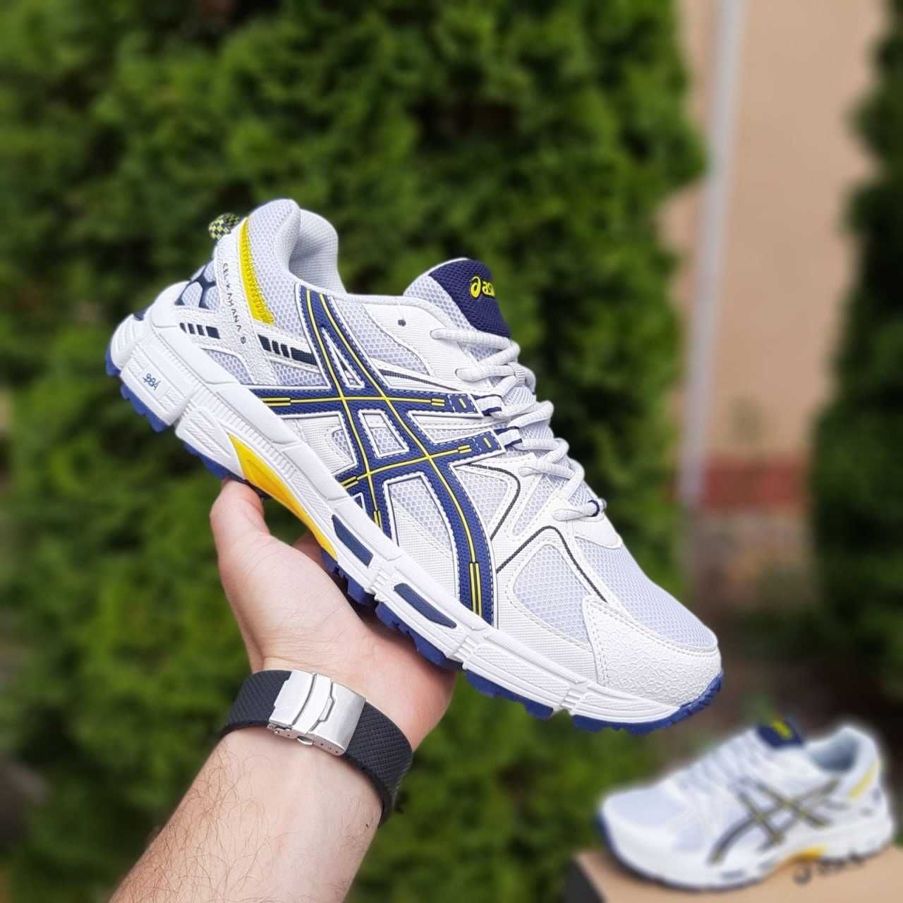 Чоловічі кросівки Asics Gel Kahana 8 білі з синім 11257 ВЕЛИКАНИ