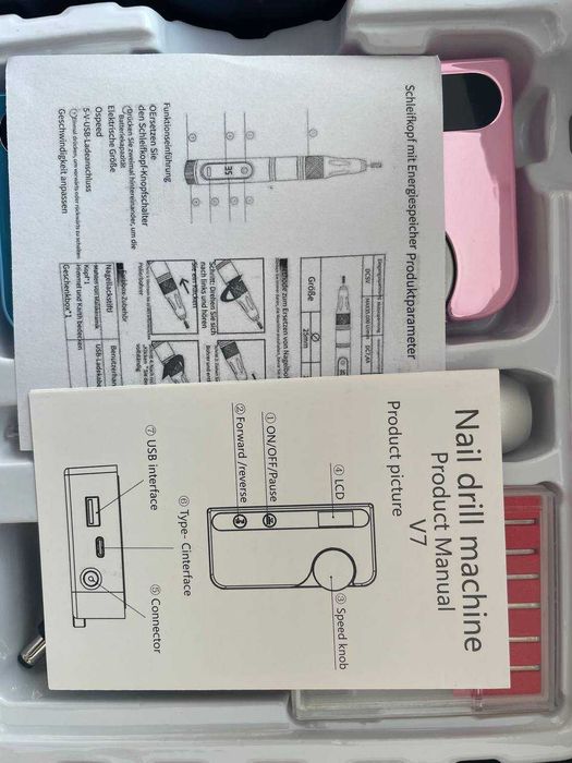 Фрезер манікюрний акумуляторний А7 з набором фрез