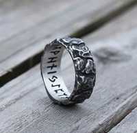 Cталеве кільце чоловіче OLDRUNA печатка перстень з Рунами