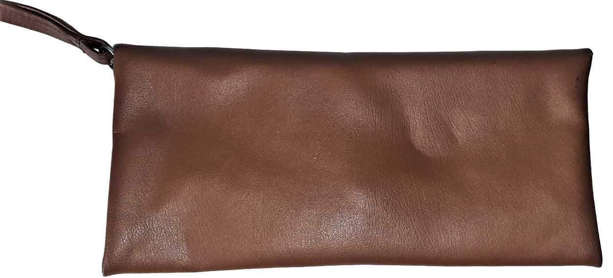 Torba Torebka Kopertówka Wristlet Saszetka brąz