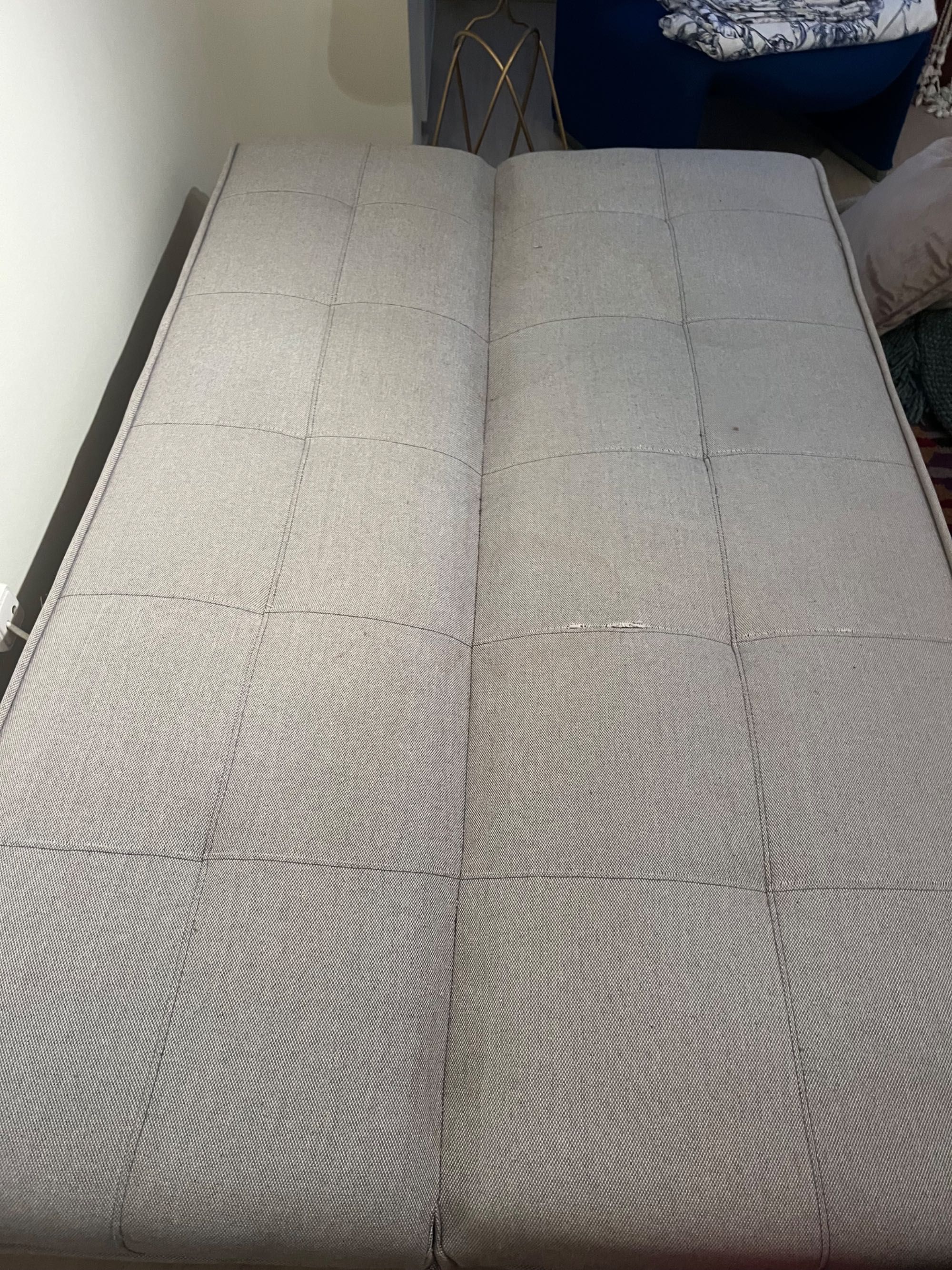Sofá cama futton da area em tecido cinzento cinza beige