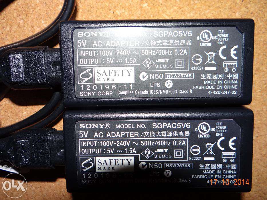 oryginalne ładowarki/zasilacze sony sgpac5v6 do tabletu xperia s 2szt