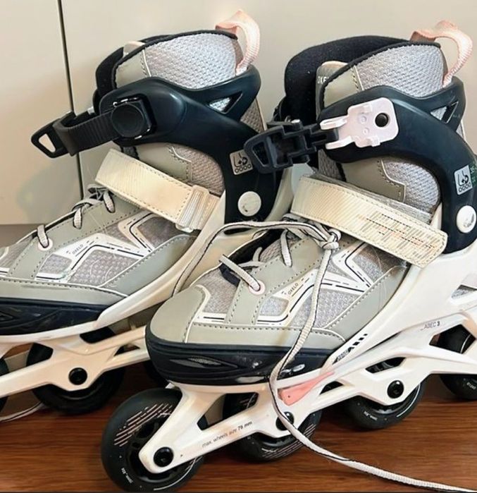 OXELO - Patins Fit 3 Jr Cinza Pérola