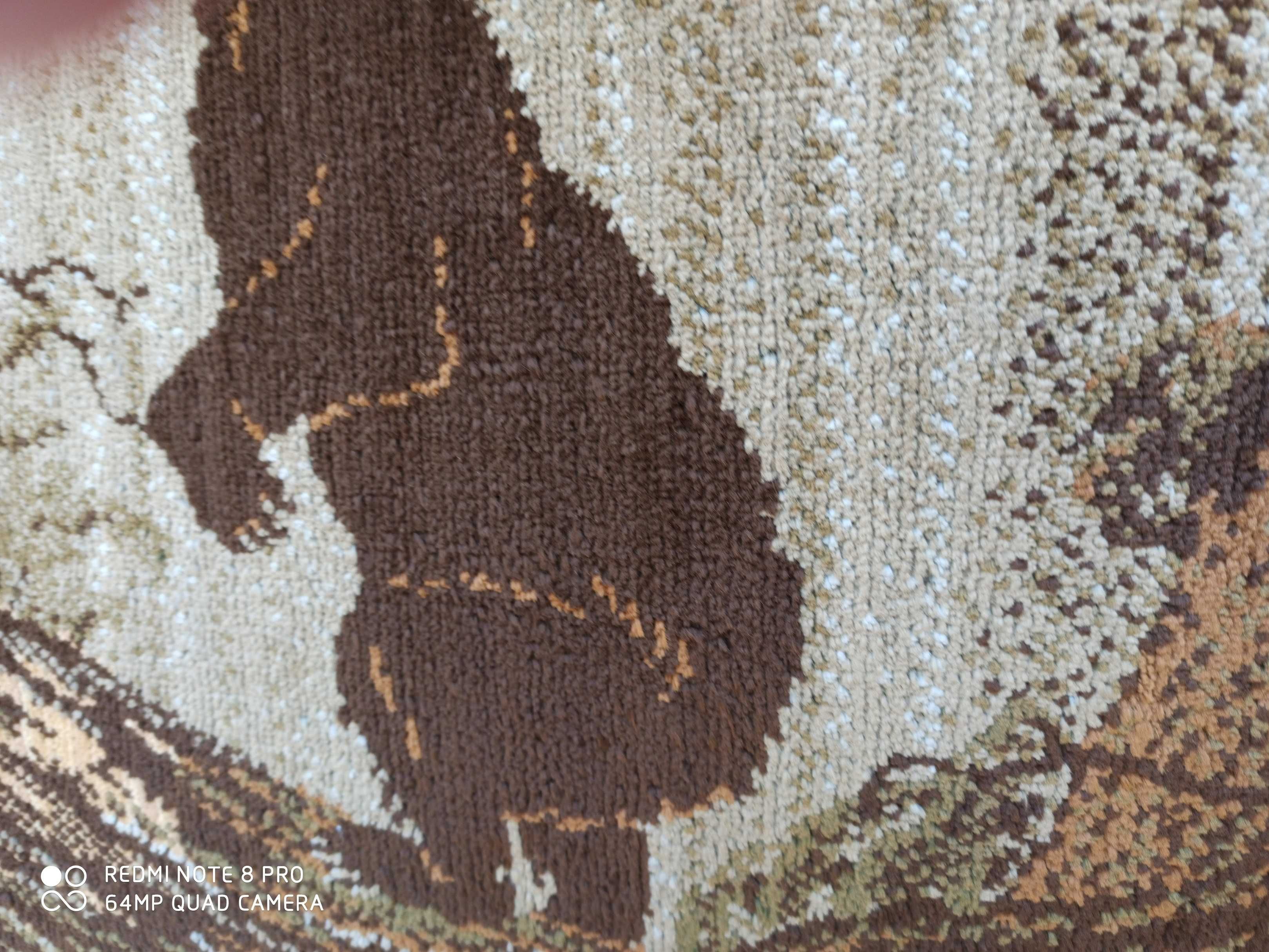 Шерстяной ковер панно Мишки Утро в сосновом лесу бору ГДР СССР гобелен