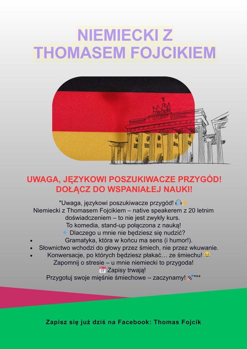 Niemiecki z Native Speakerem  Korepetycje od 50zl