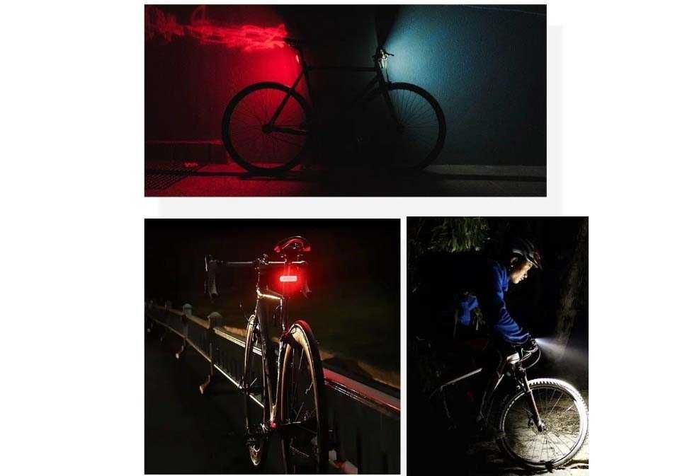 Комплект велосипедных фонарей (передний+задний), usb