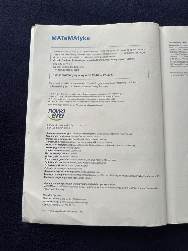 Podręcznik Matematyka 4 nowa era