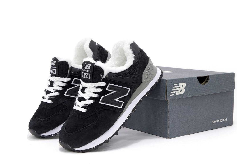 Зимние замшевые кроссовки New Balance 574 Winter Fur Мех зимові нб 574