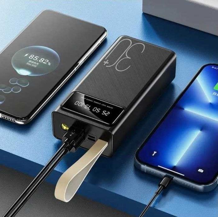 Повербанк зарядка павербанк 30000 реальних часов быстрая таепси ліхтар