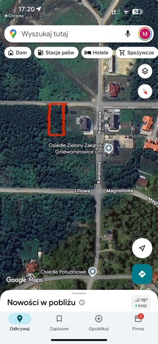 Działka budowlana Gniewomirowice o powierzchni 1344m2