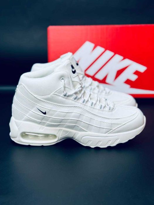 мужские зимние кроссовки найк белые на меху супер тёплые кросовки nike