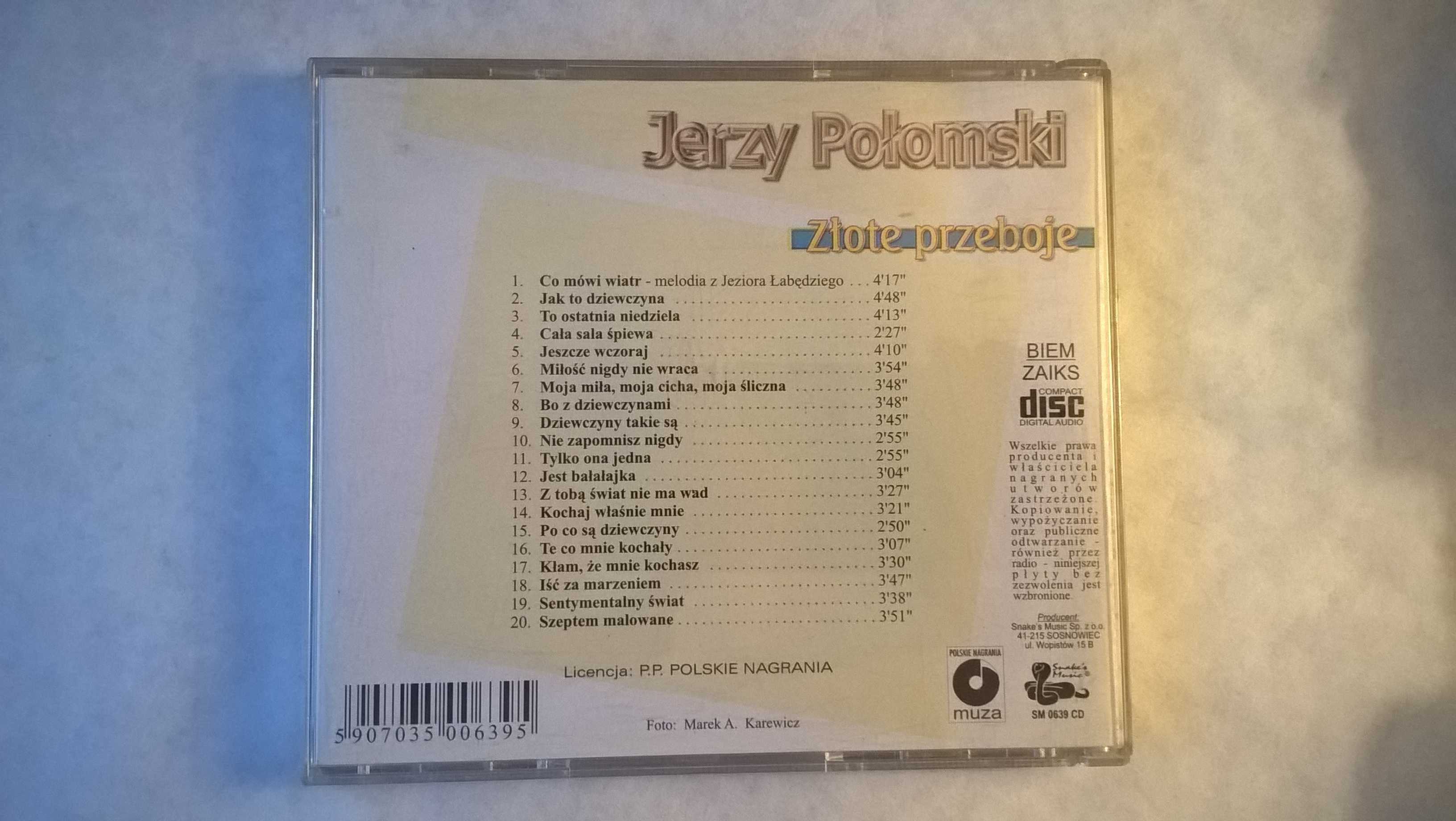 Płyta CD "Jerzy Połomski - Złote Przeboje"