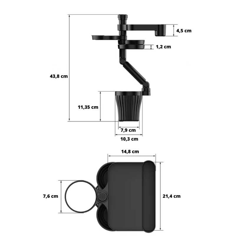 Suporte Para Automóvel Multifuncional com Mesa e Porta-Copos (NOVO)