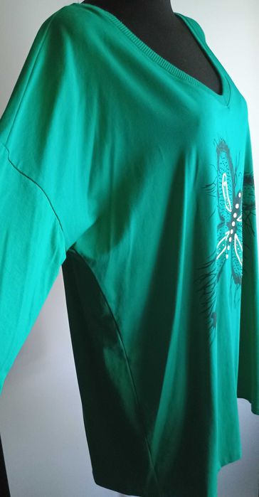 Zielona bluzka z motylem duży oversize WAWA