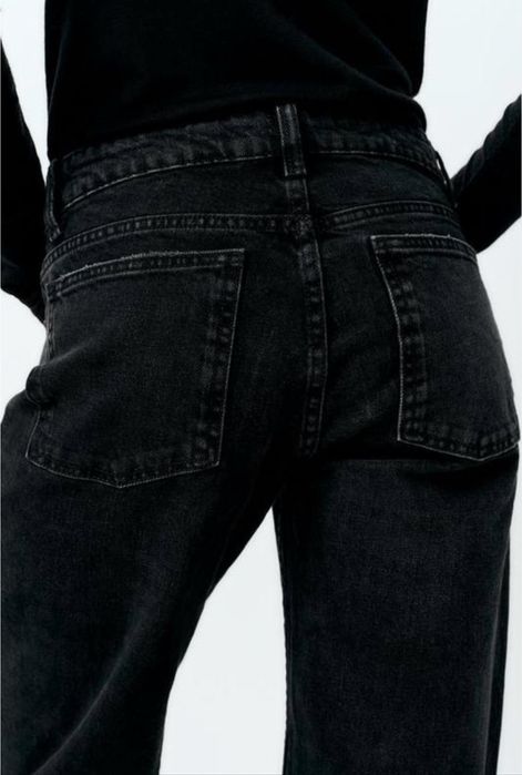 Чорні прямі джинси zara xl/42