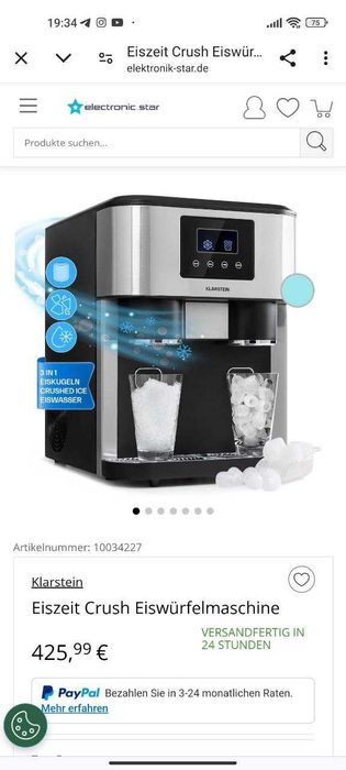 Ледогенератор льодогенератор Klarstein Eiszeit Crush 3в1+дробилка