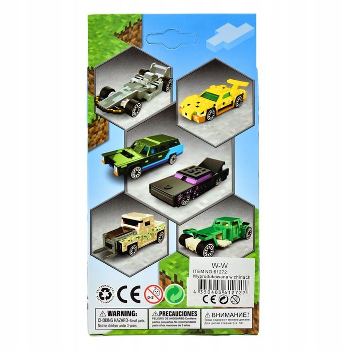 Minecraft Auta Metalowe Zestaw 3 Aut Resoraki Zabawka Prezent Samochod