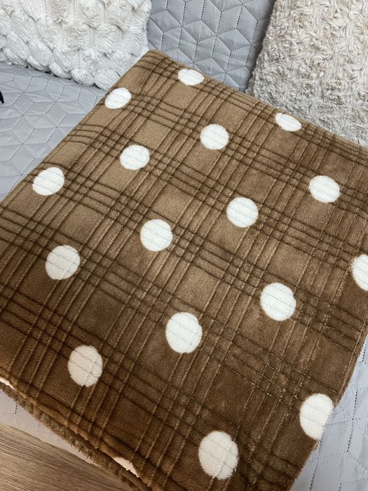 Плед махровий коричневий