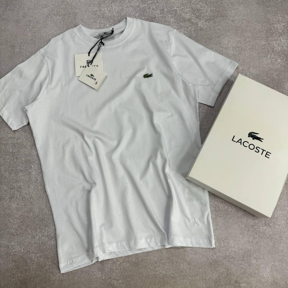 Мужская футболка Lacoste, черная и белая