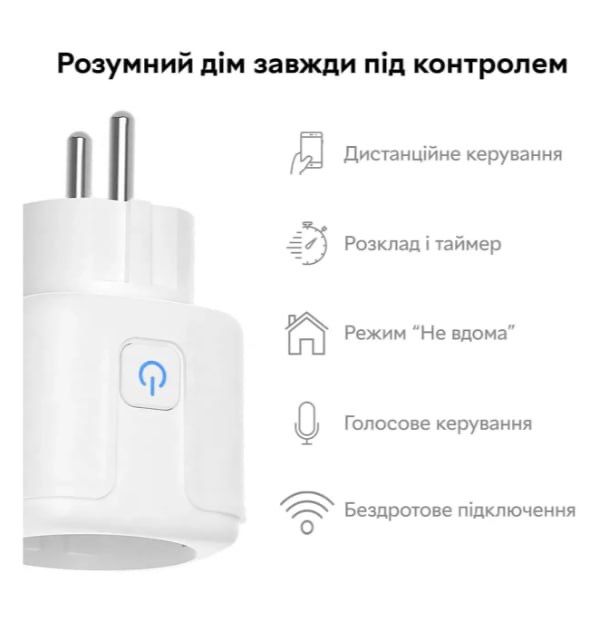 Розумна WiFi розетка Smart plug 16A біла