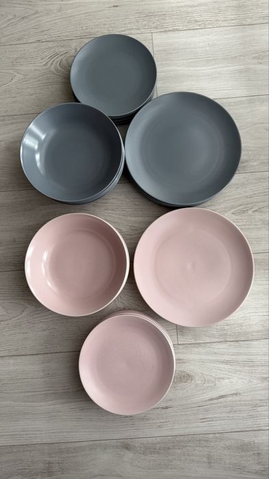 Zastawa stołowa szara FÄRGKLAR IKEA