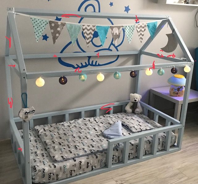 Łóżko łóżeczko domek Skandynawski dla dziecka 160x80 +Stelaż GRATIS