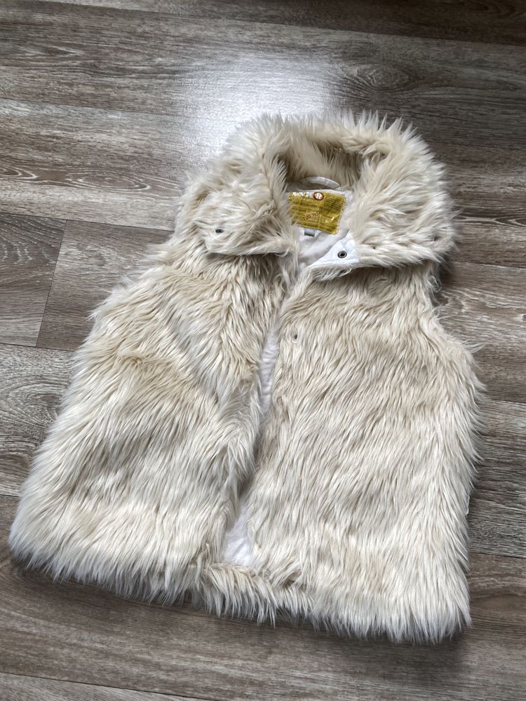Kamizelka z futerkiem vintage futro kożuch kożuszek kurtka futrzana