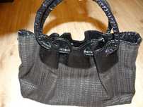 Czarny pleciony shopper bag SOLAR