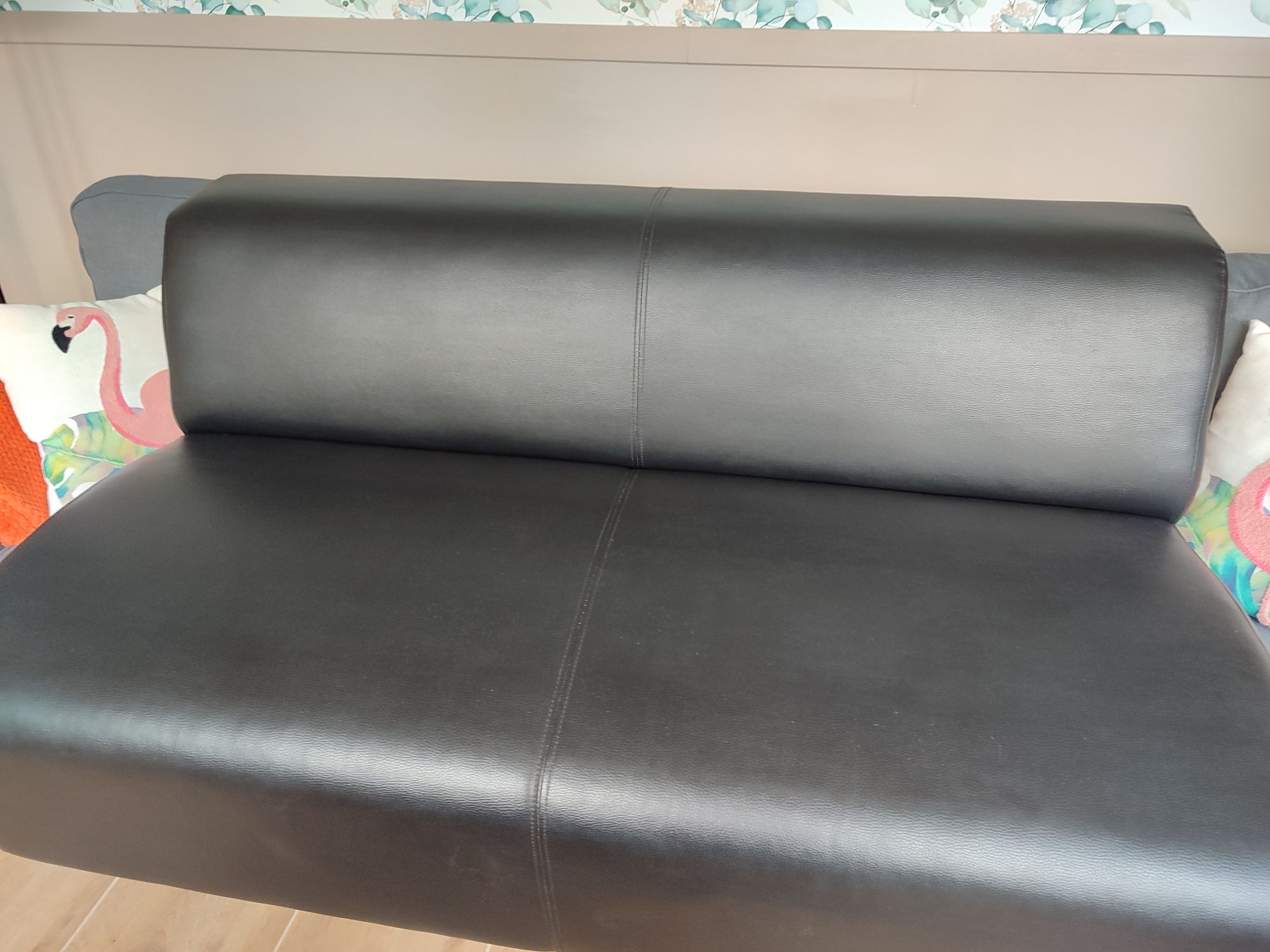 Sofa dwuosobowa czarna eko skóra