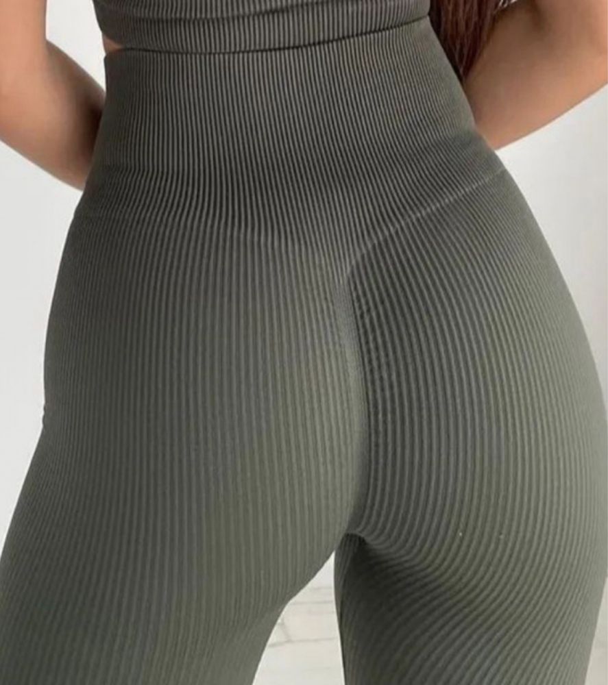 Легінси спортивні в рубчік Leggings rib олива