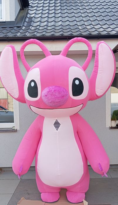 Kostium nadmuchiwany różowy Stitch Angel 2,5 m z baterią