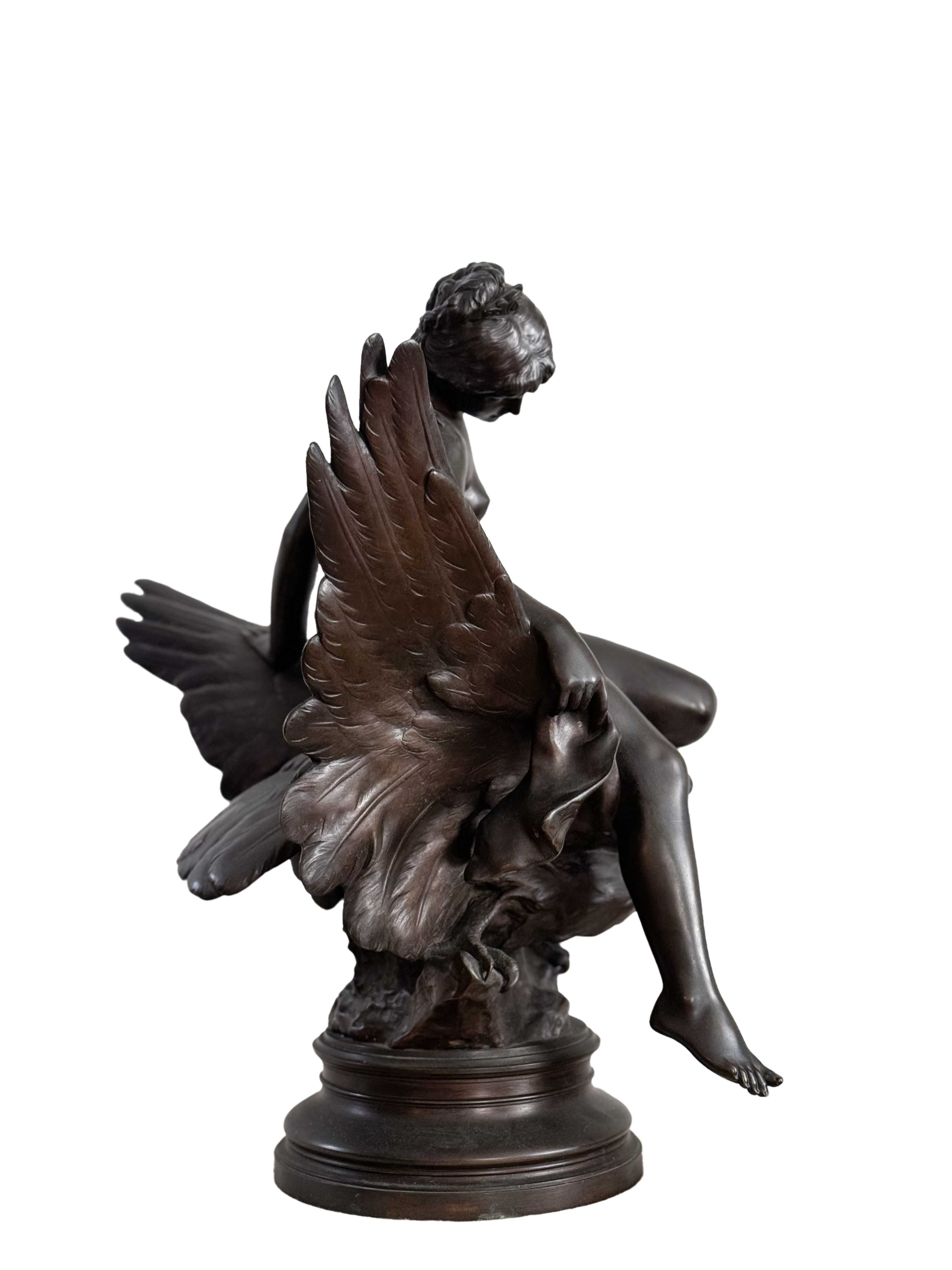 Estátua bronze Júpiter Hebe águia Jules Roulleau | século XIX