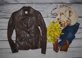 10/М фирменный женский демисезонный кожаный пиджак New Look