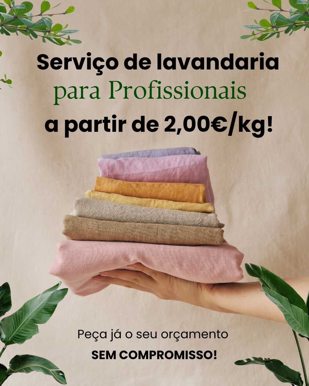 Lavar/Secar/Engomar para Empresas a partir de 2,00€/Kg
