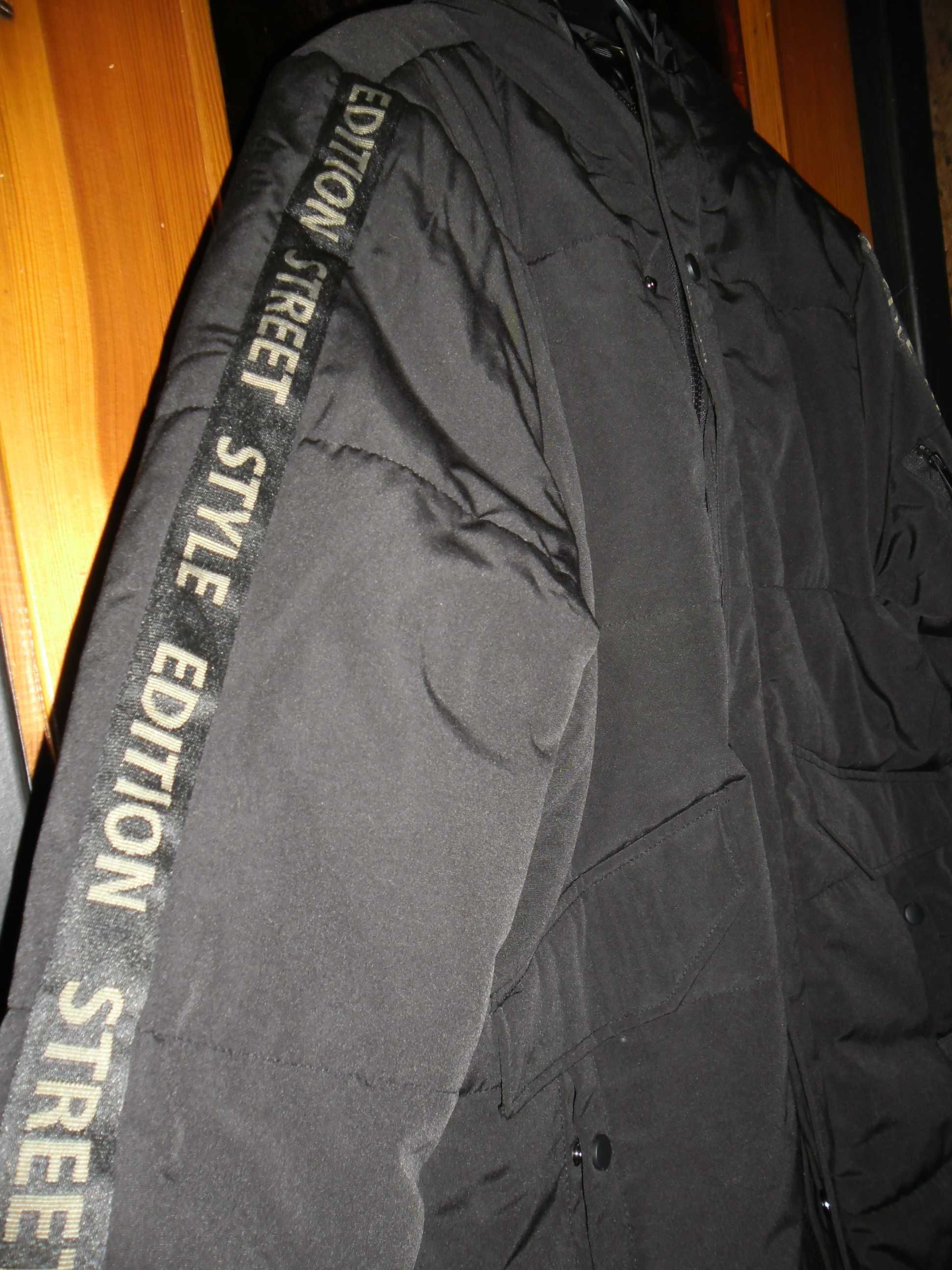 duża nowa parka zimowa męska w klatce 132cm