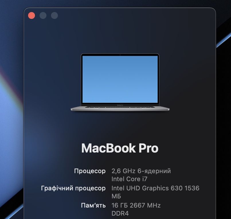 MacBook Pro 2019 512Gb space grey