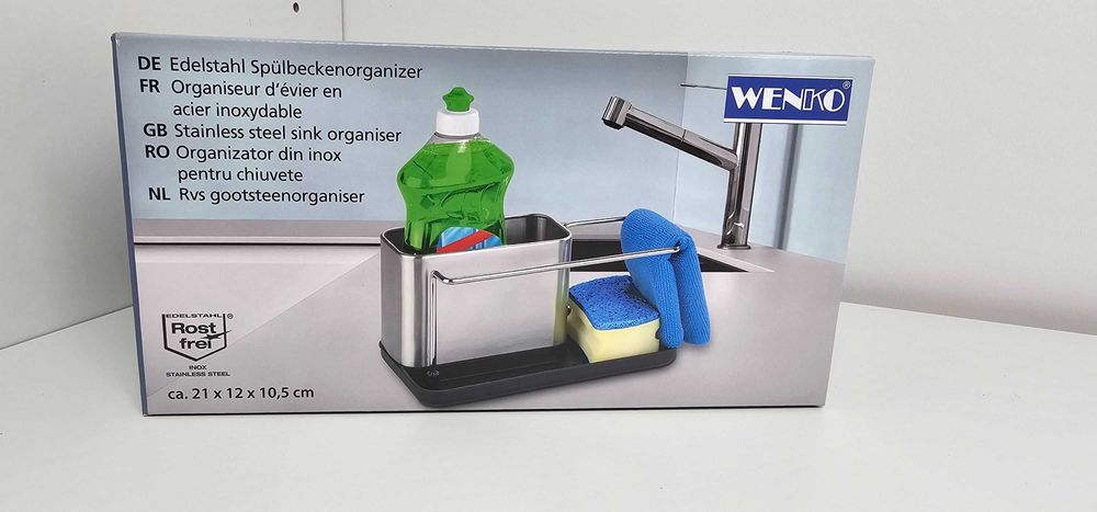 Organizer do Zlewu z 4 przegródkami Wenko srebrny