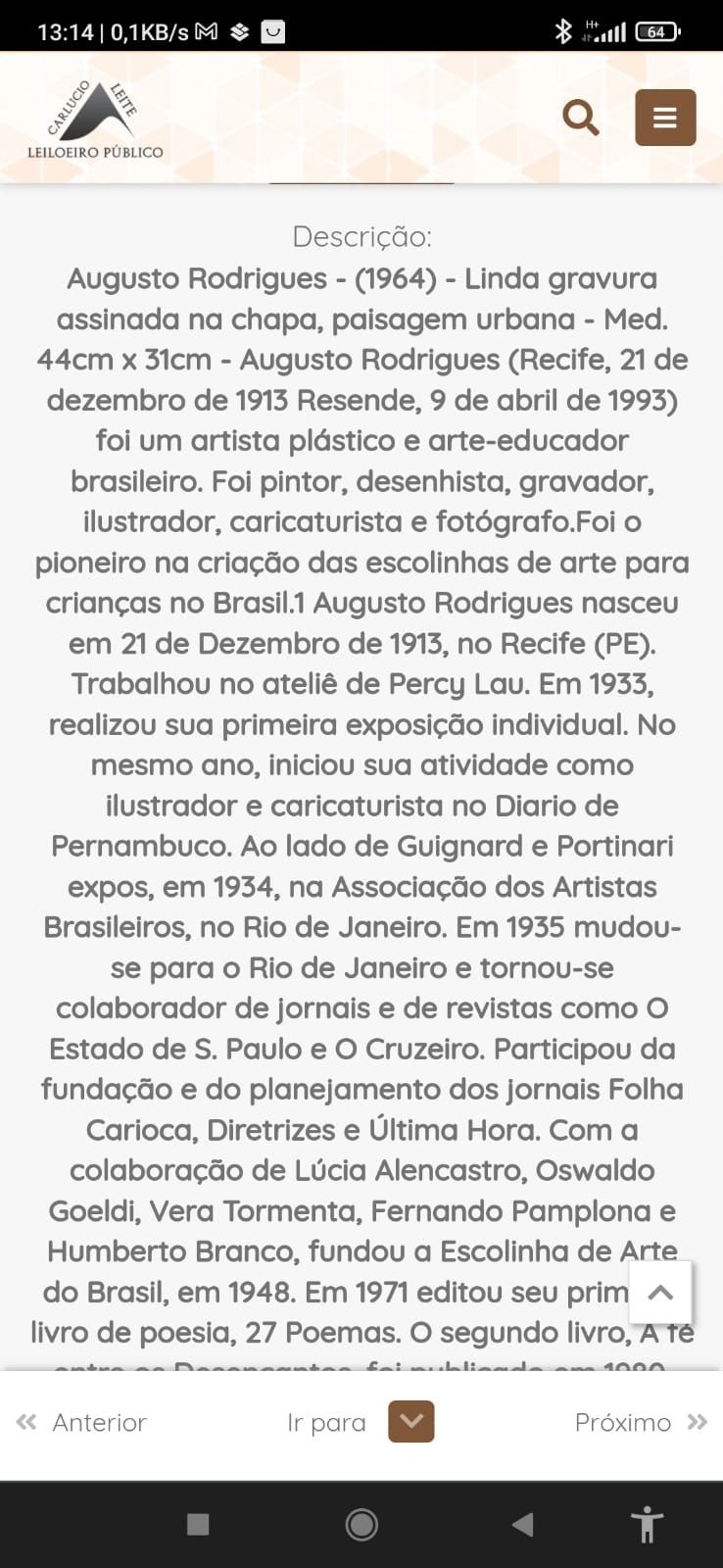 Linda gravura Augusto Rodrigues