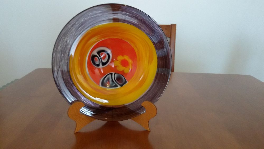 prato decorativo em vidro